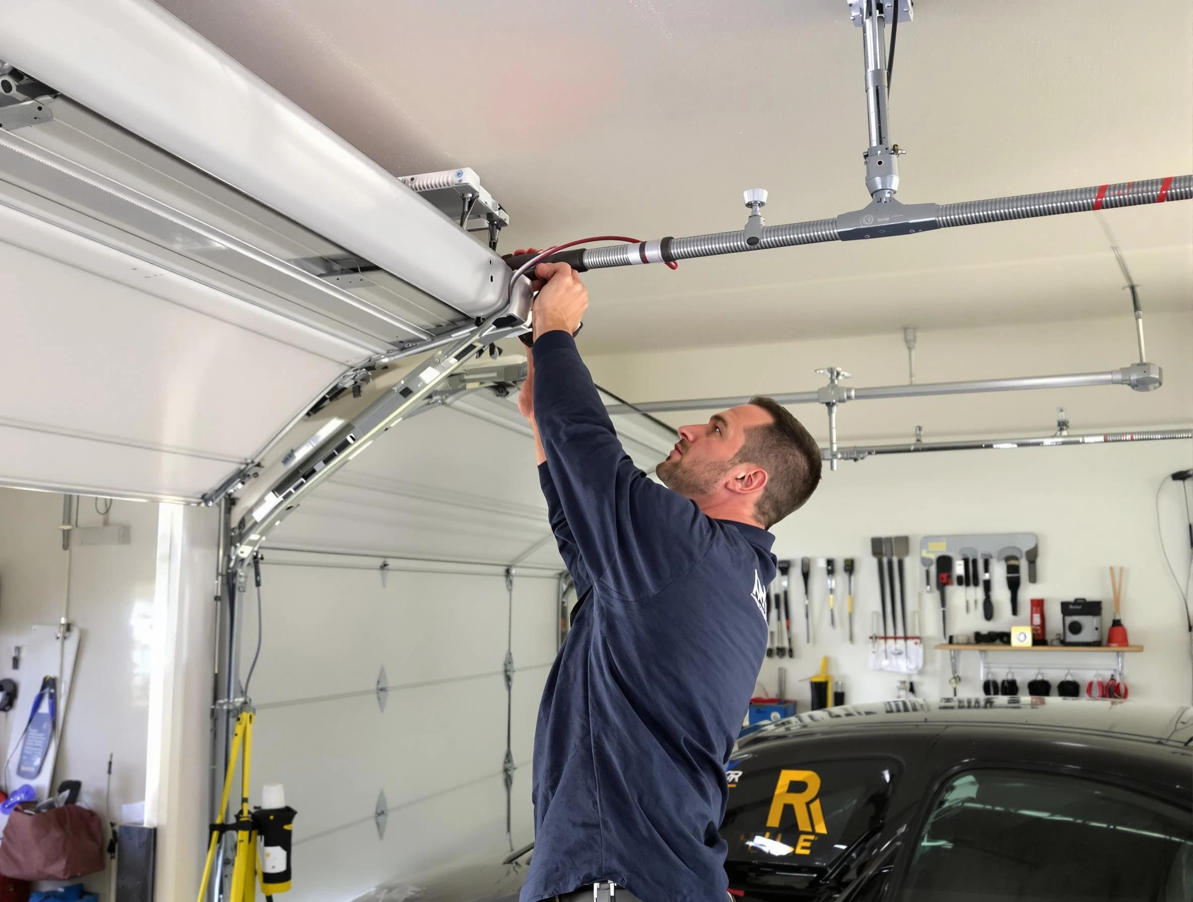 Westminster Garage Door Repair technician performing garage door cable repair in Westminster